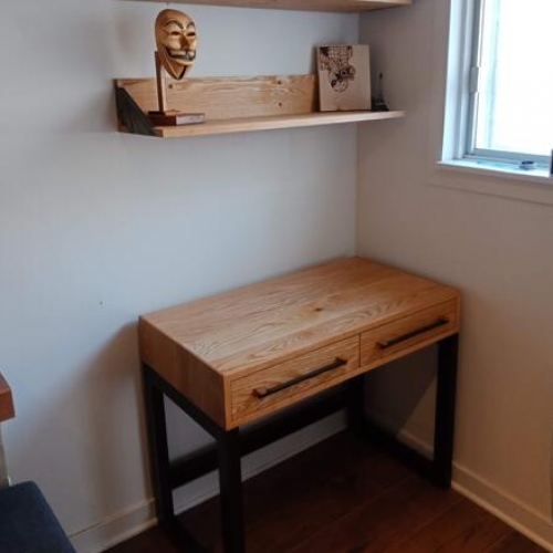 Bureau et étagère en chêne 